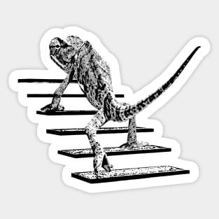 Chameleon Climbing Stairs for Chameleon Lovers Sticker